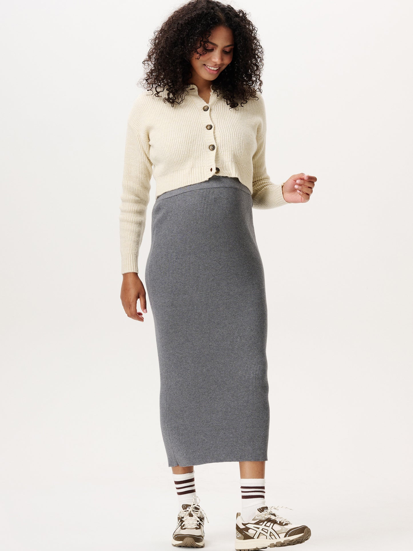 Skirt OTB midi grey melange