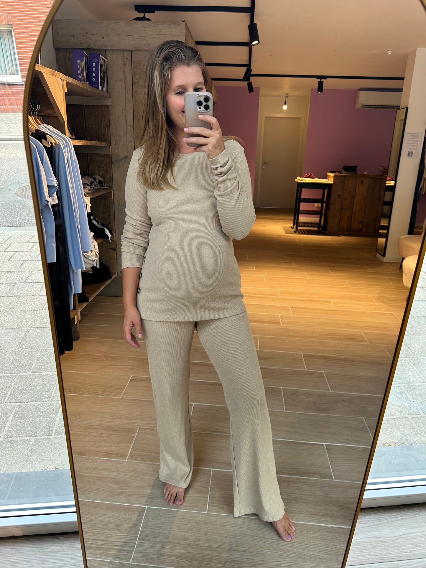 Aarhus nursing top long white pepper