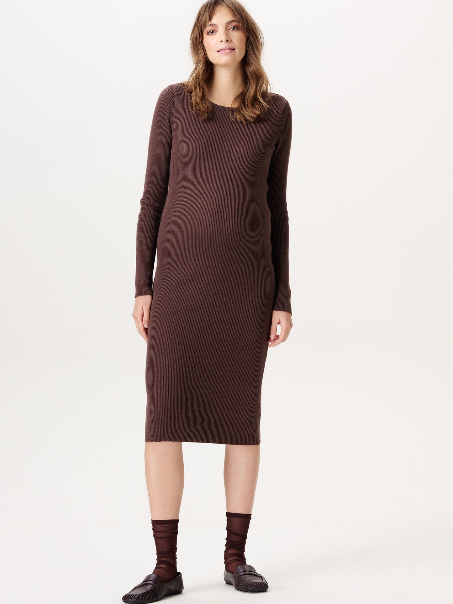 Dress LS midi Brown