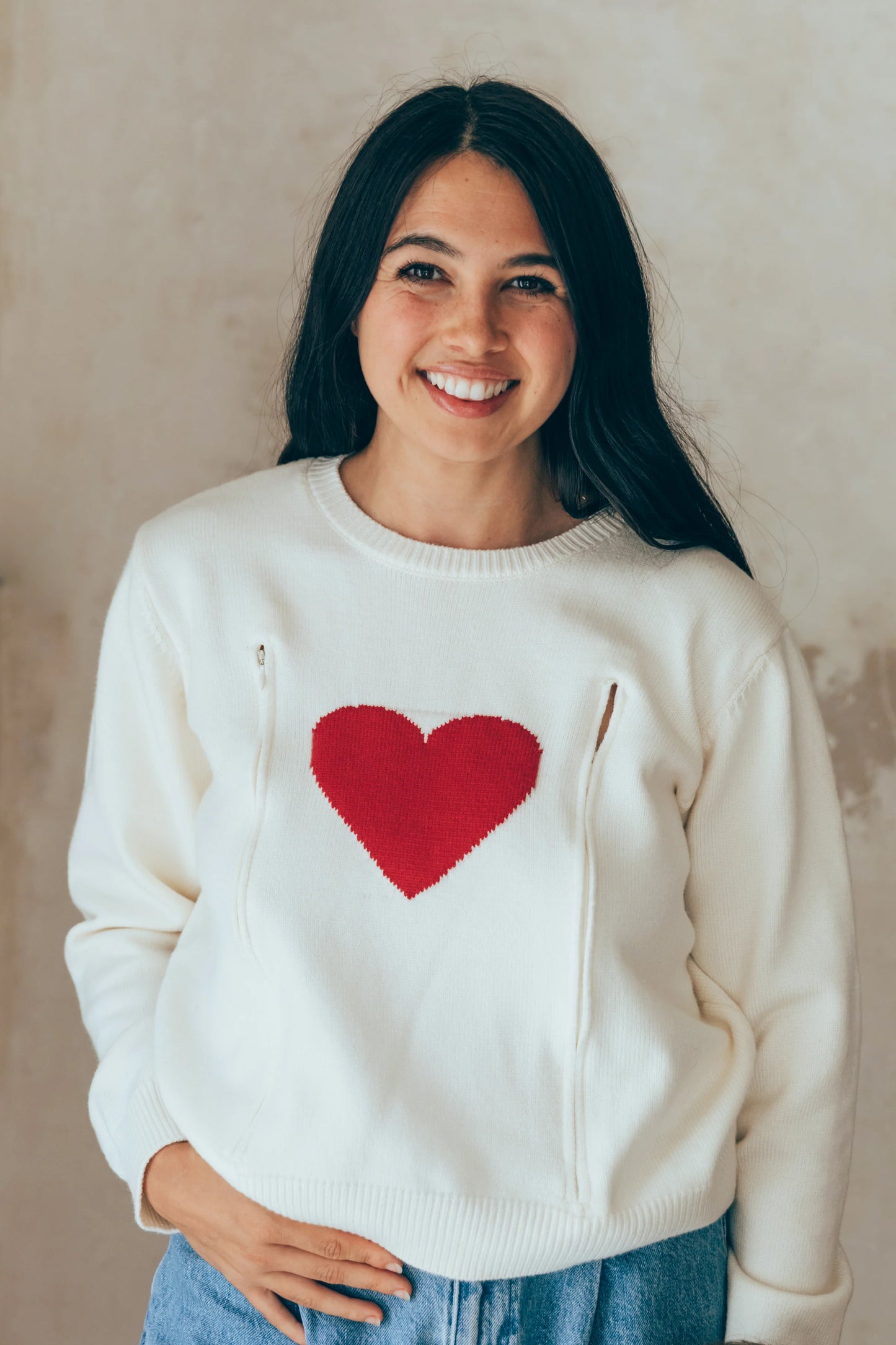 Nursing pull red hearts