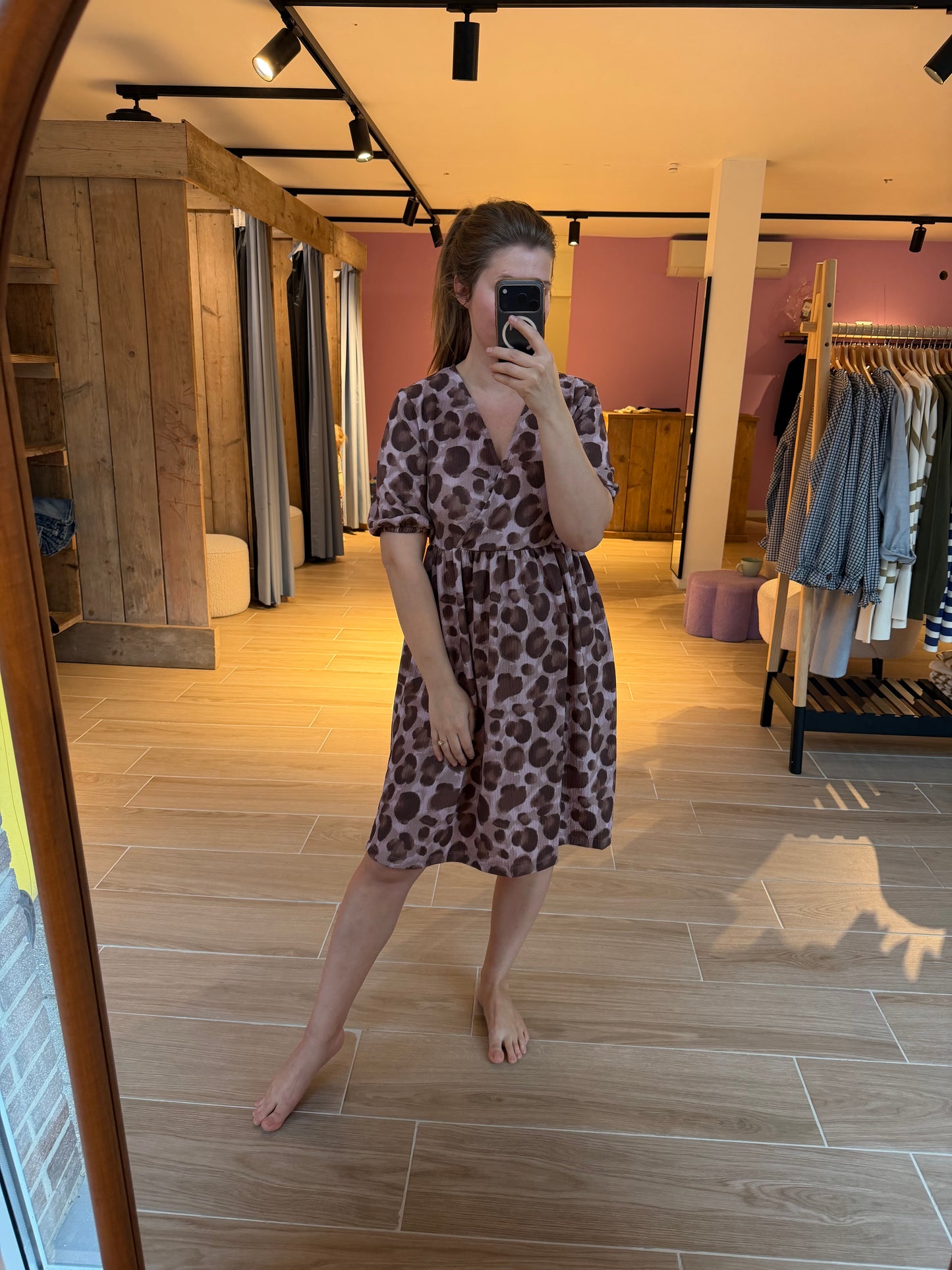 Zodra dress pink leopard