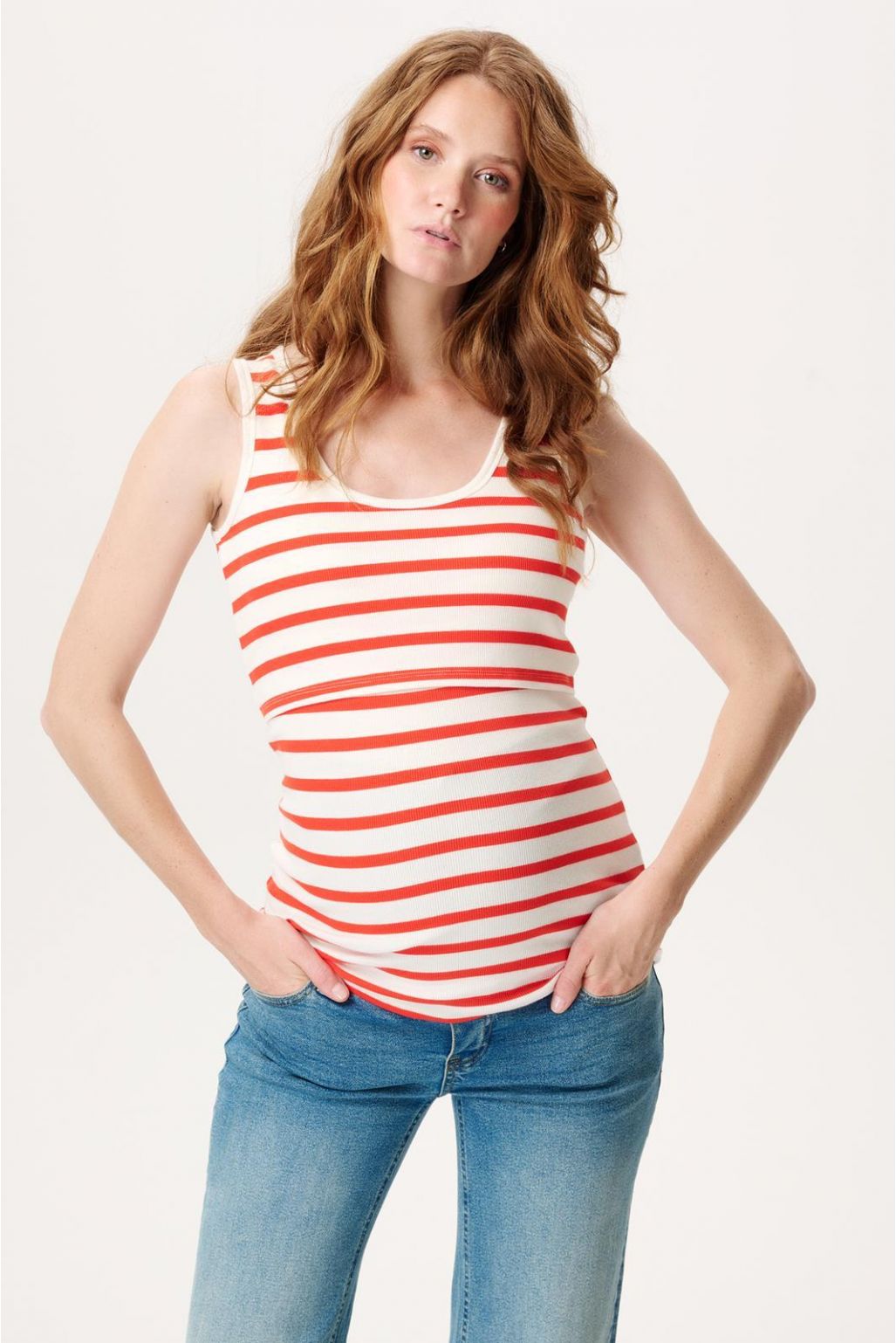 Tanktop nursing fine stripe
