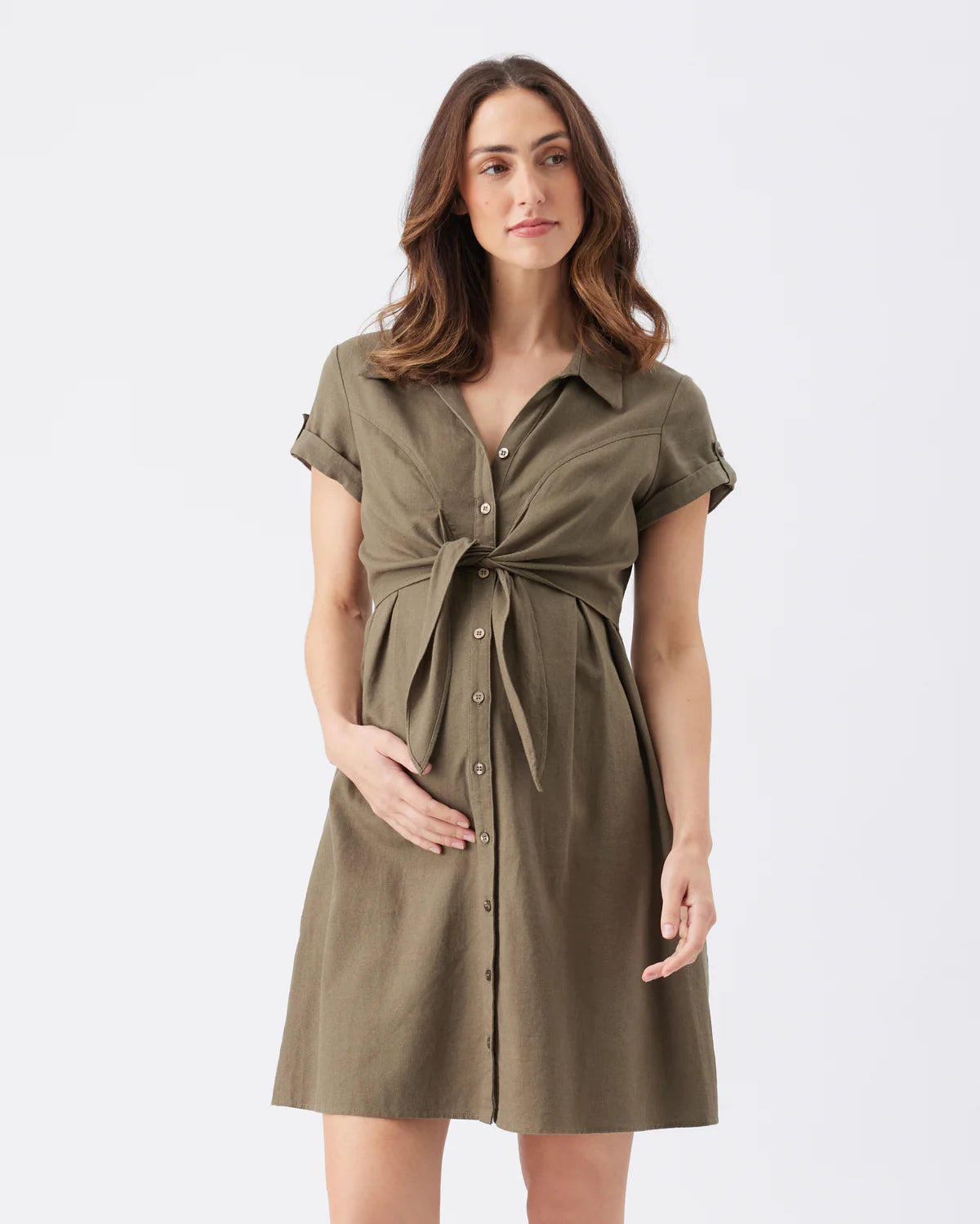 Colette linnen dress olive
