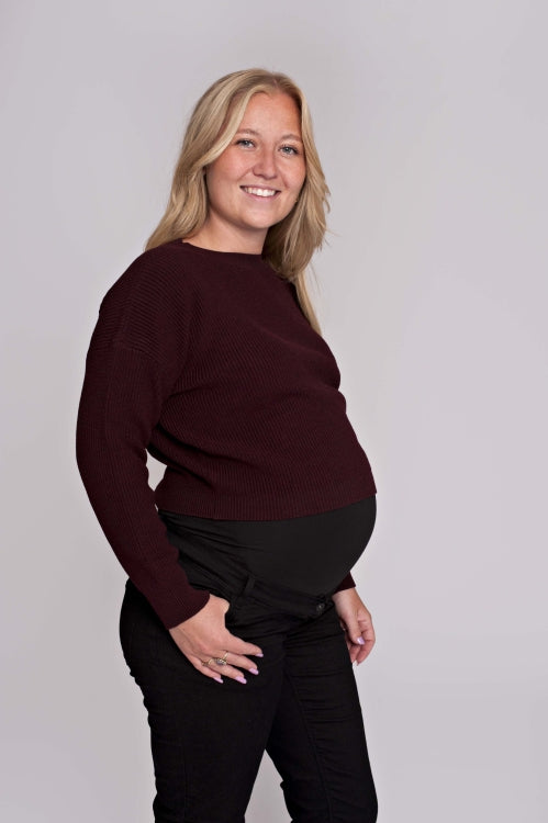 Knit cropped burgundy