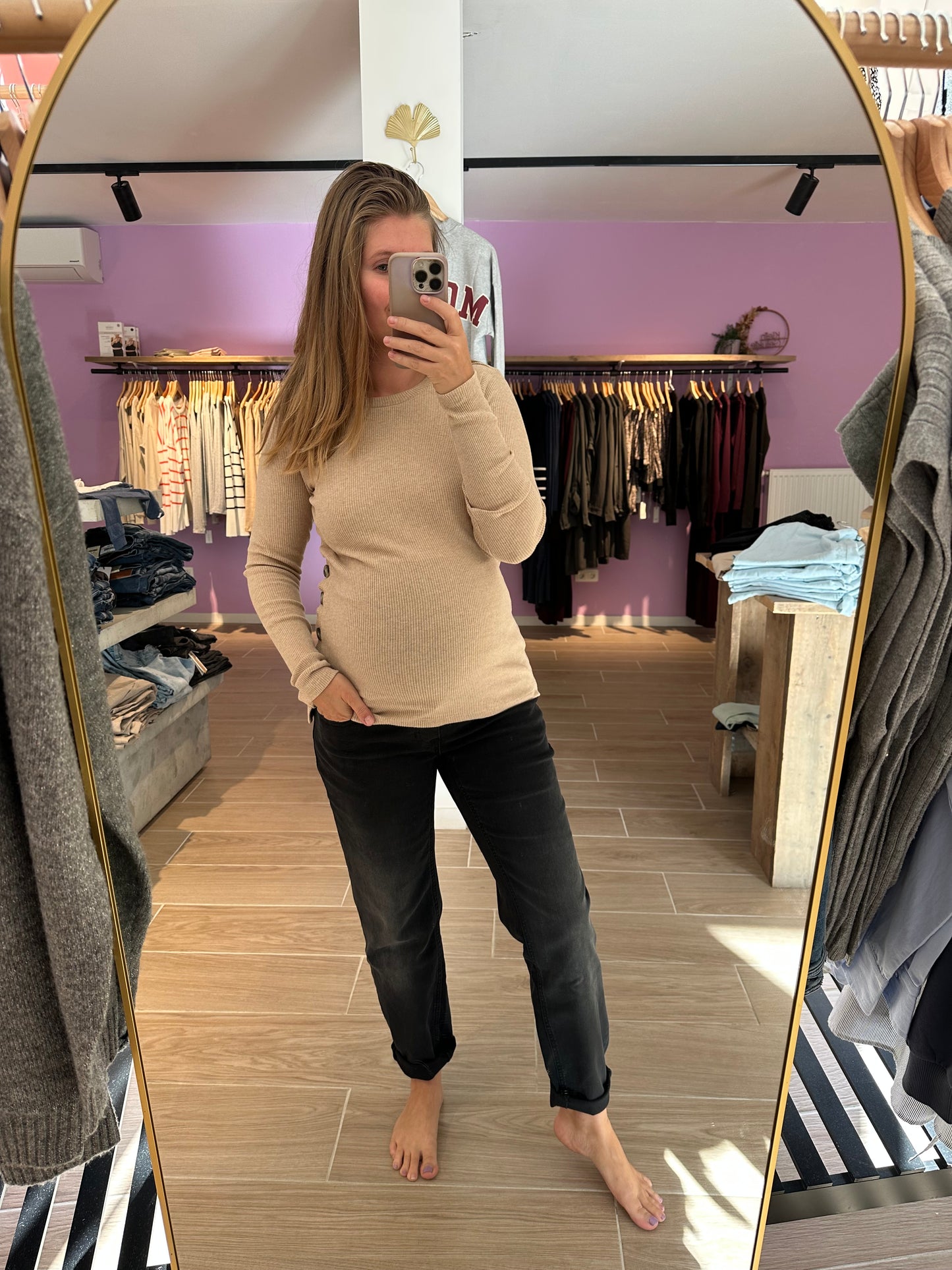 Aarhus nursing top long white pepper