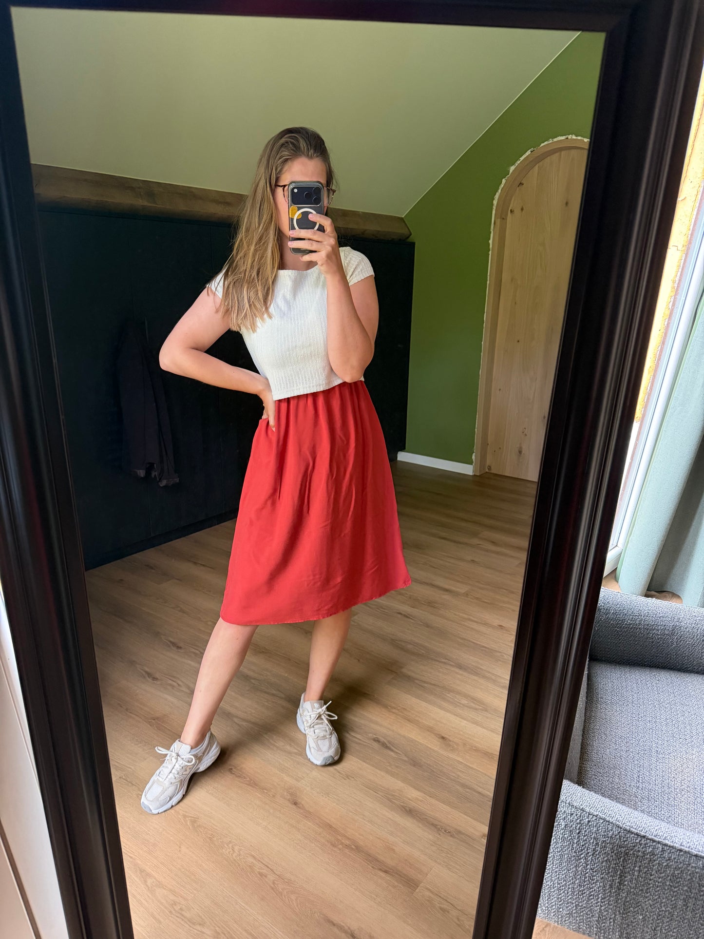 Zandra June dress white/mahogany