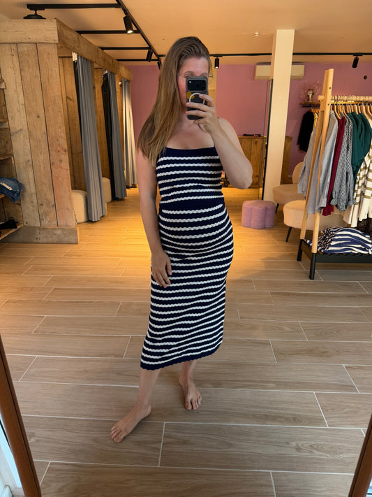 Pointelle blue/white nursing