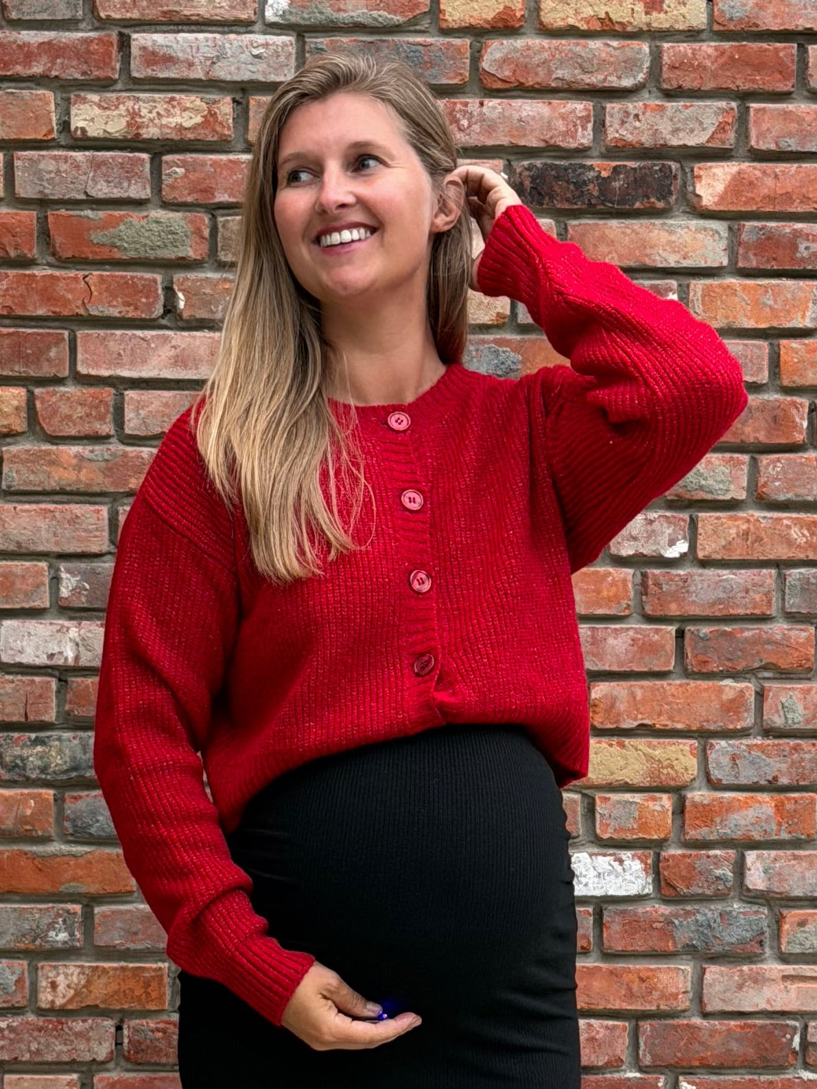 Cardigan LS jester red