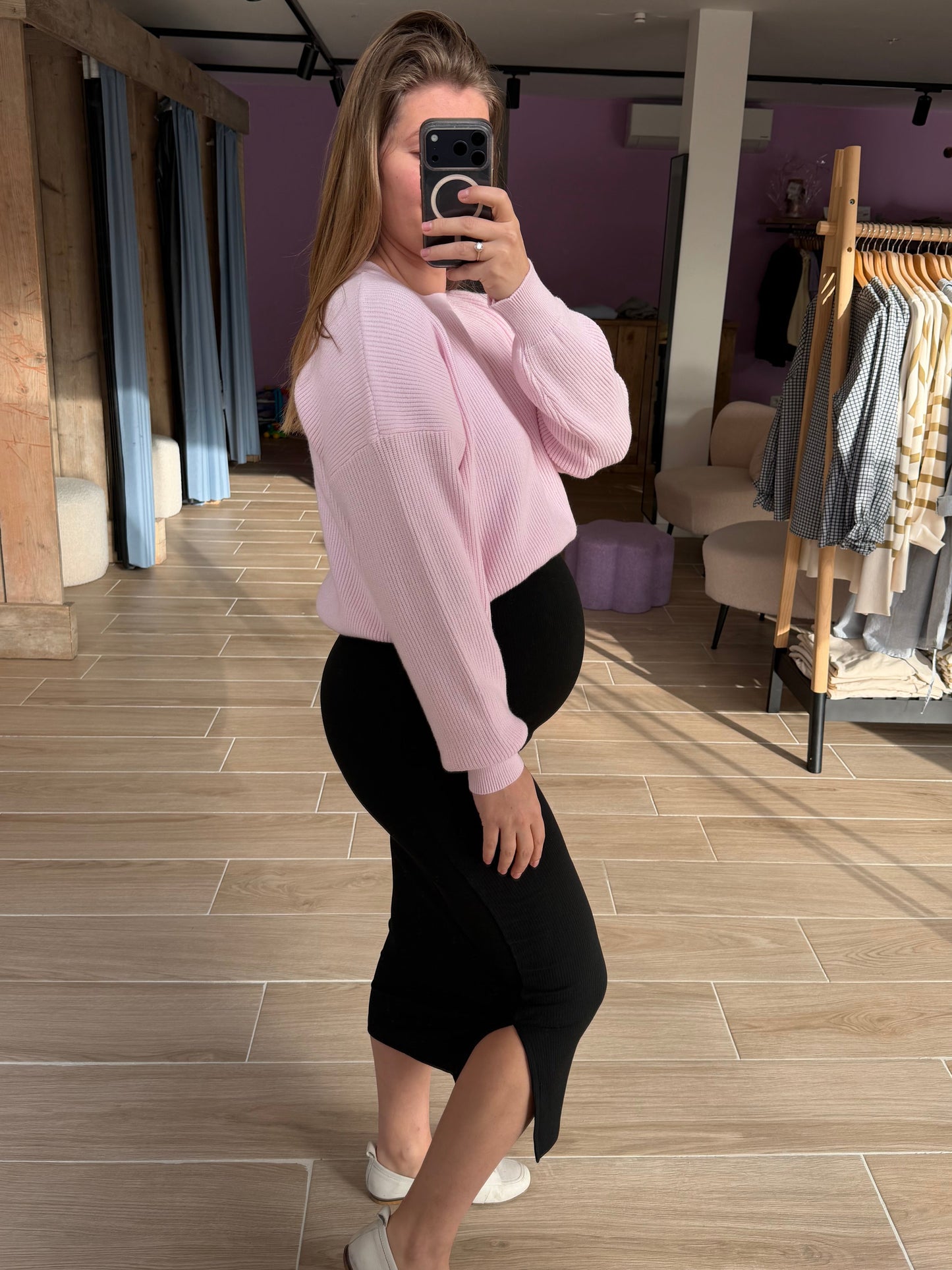 Knit Cropped Peach