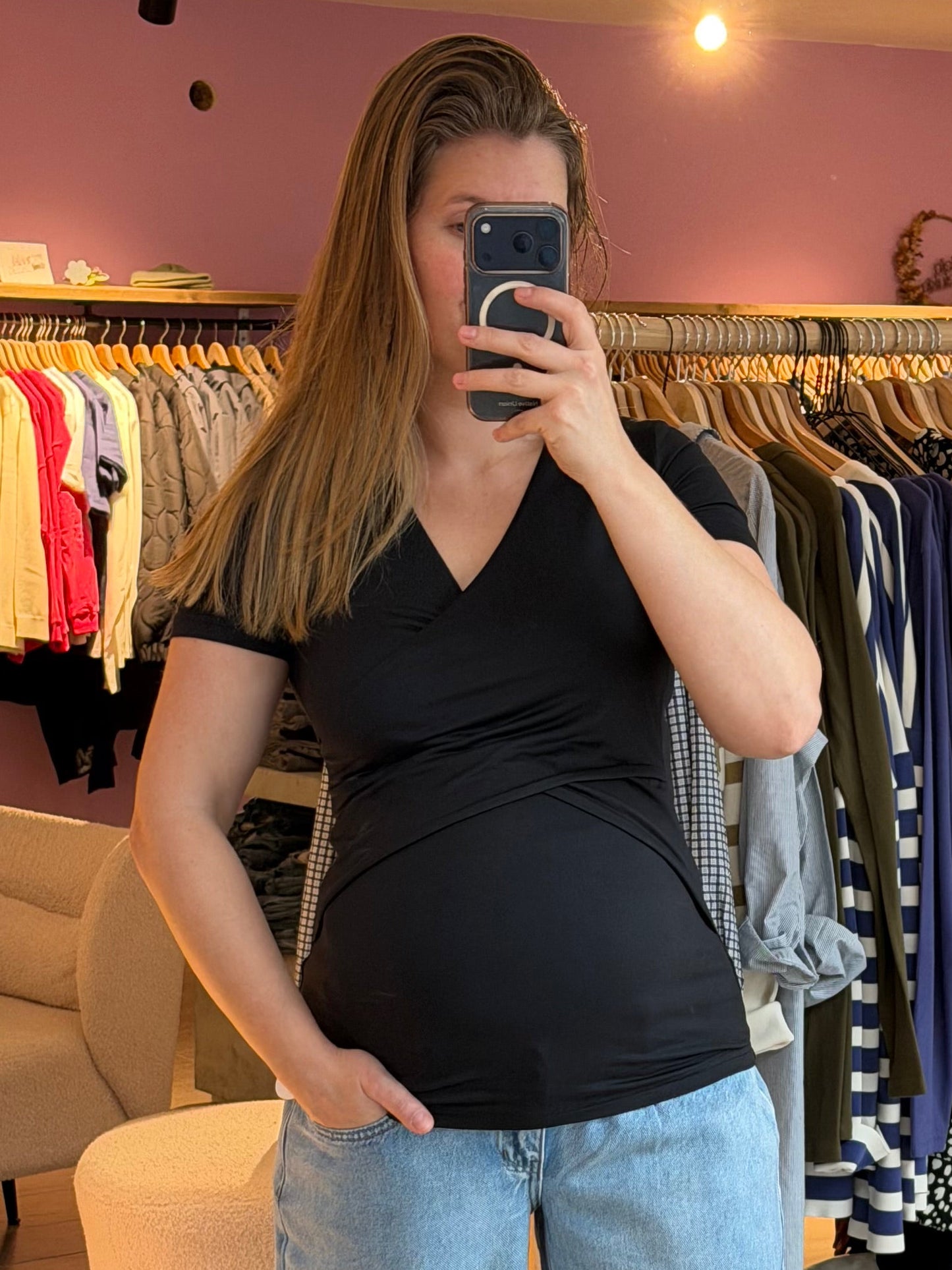 Luxe knit nursing black