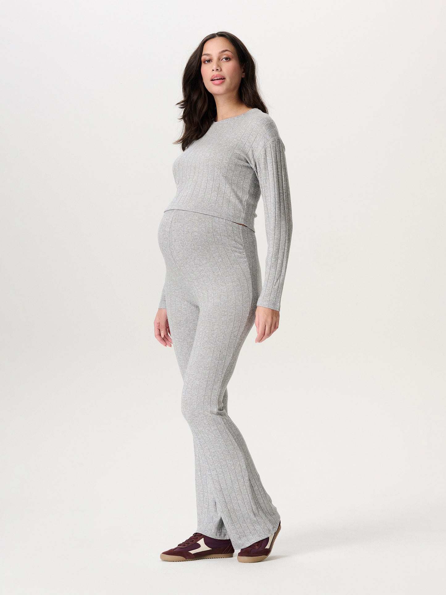Drobak flared pants grey melange