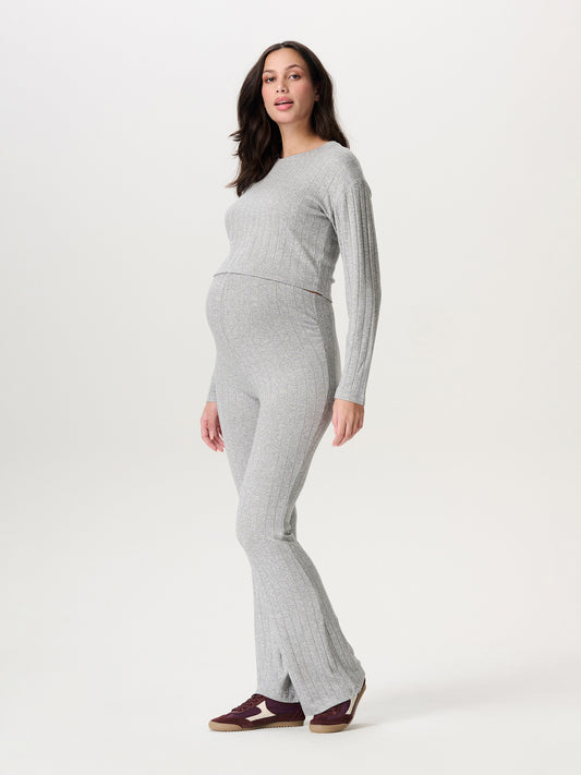 Drobak flared pants grey melange