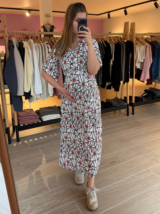 Dress nursing ss midi three color flower