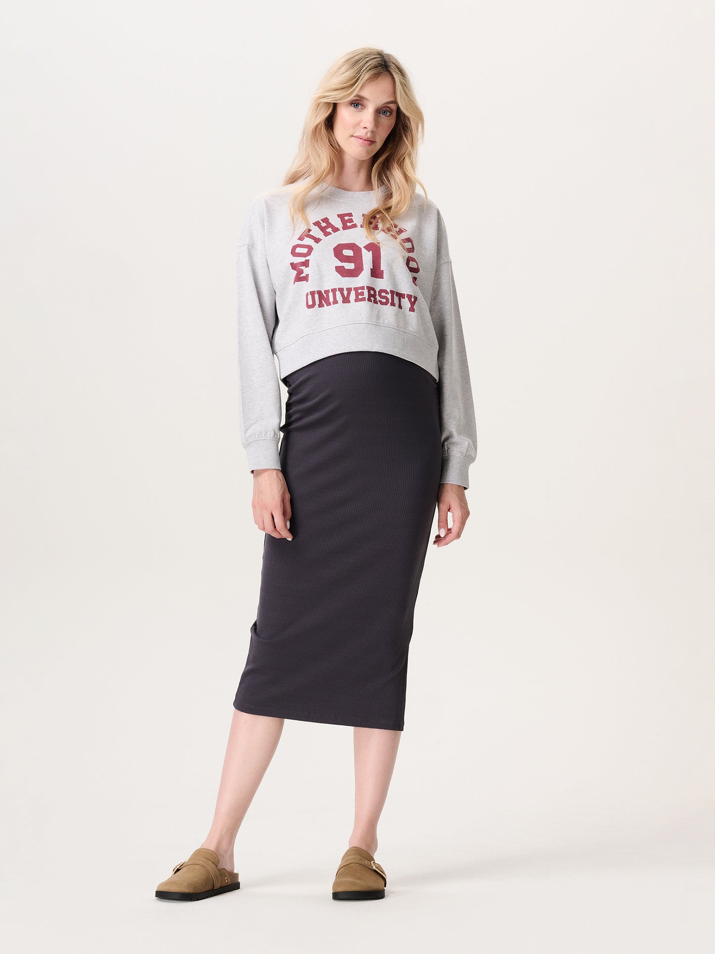 Nursing sweater motherhood grey