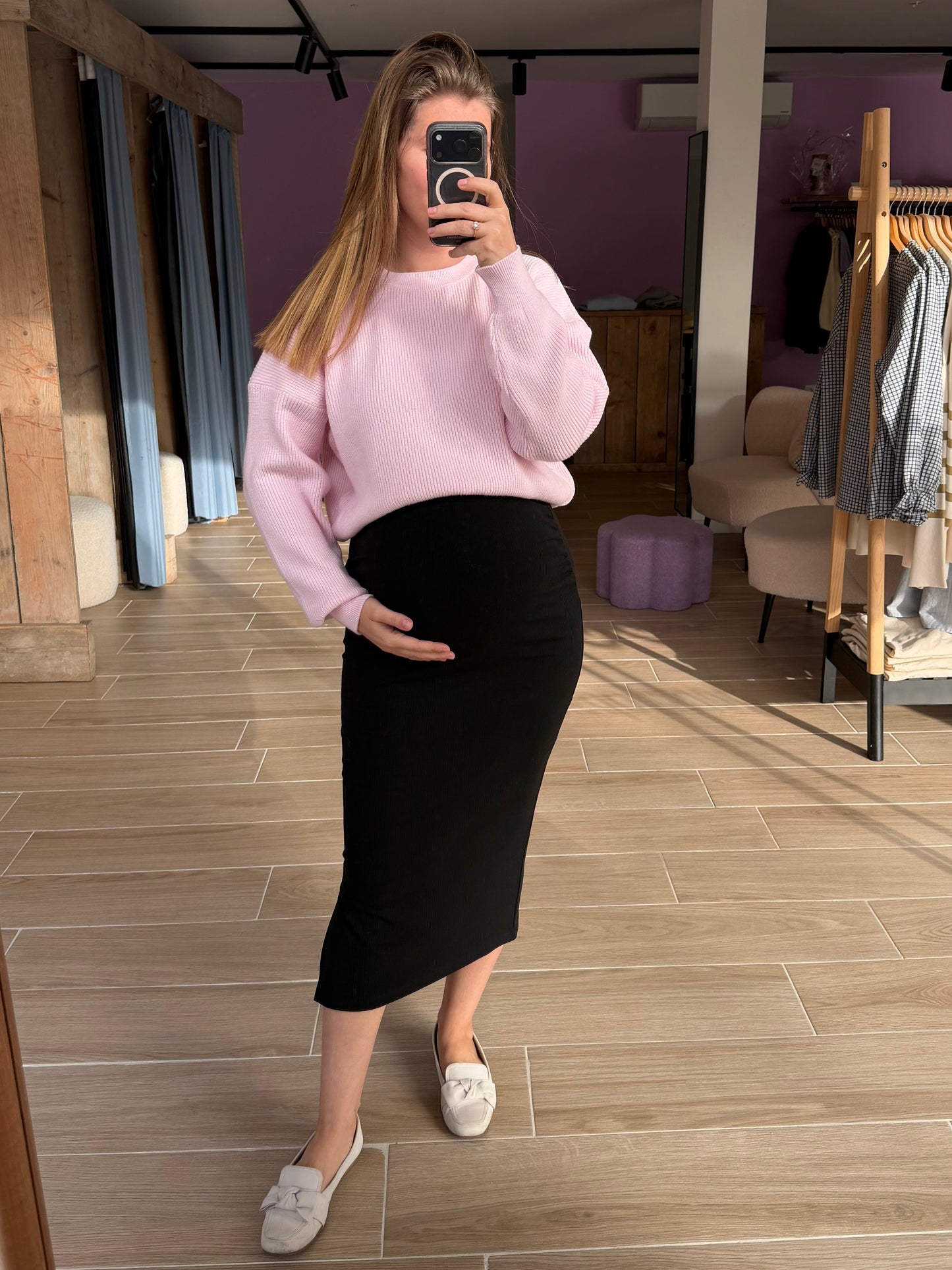 Knit Cropped Peach