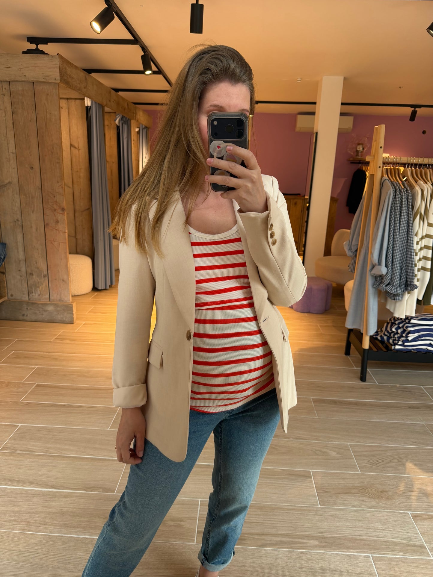 Tanktop nursing fine stripe