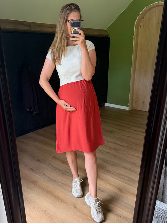 Zandra June dress white/mahogany