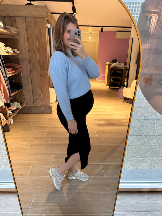 Knit cropped blue
