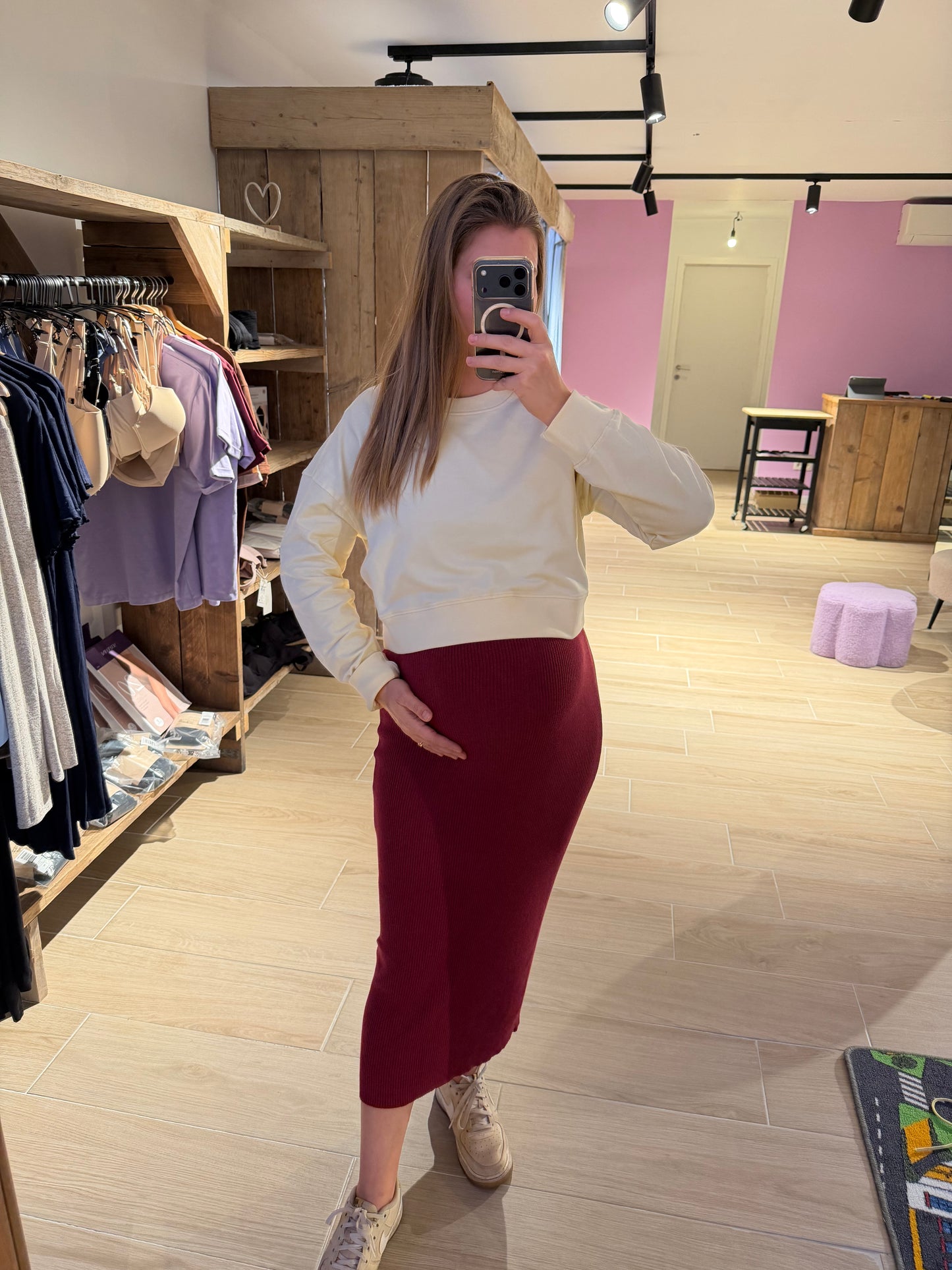 Skirt OTB midi tibetan red