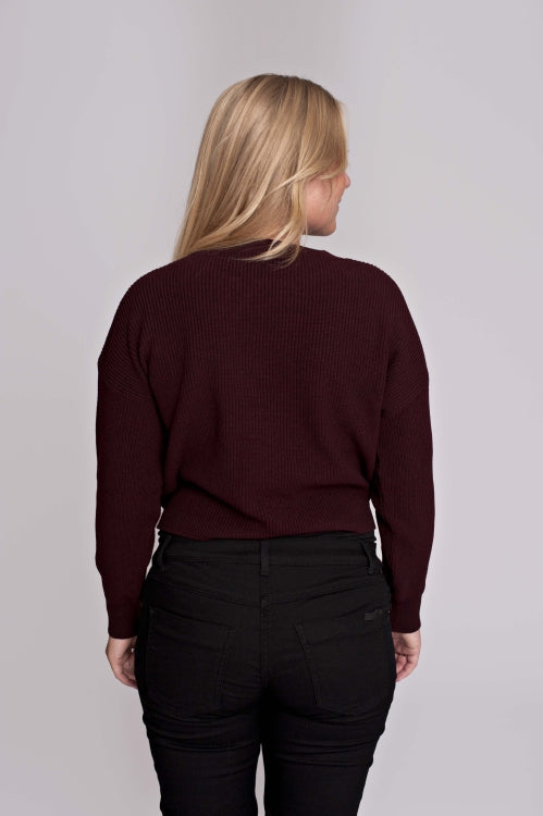 Knit cropped burgundy