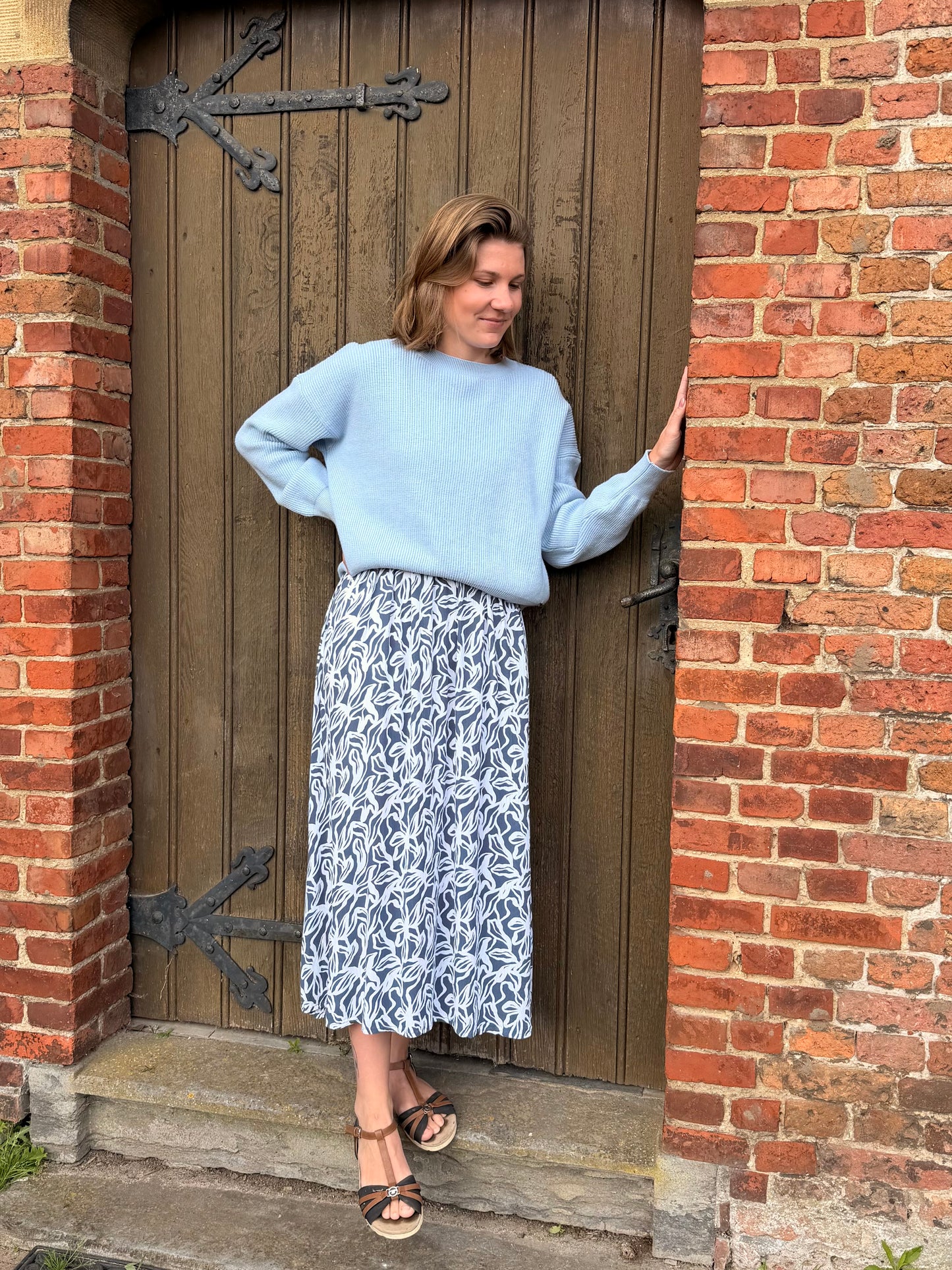 Knit cropped blue