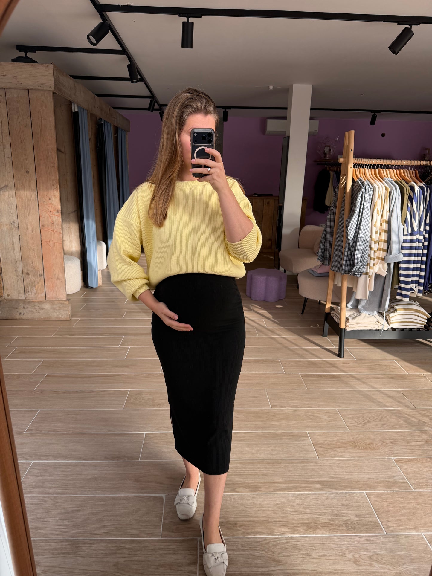 Knit cropped yellow