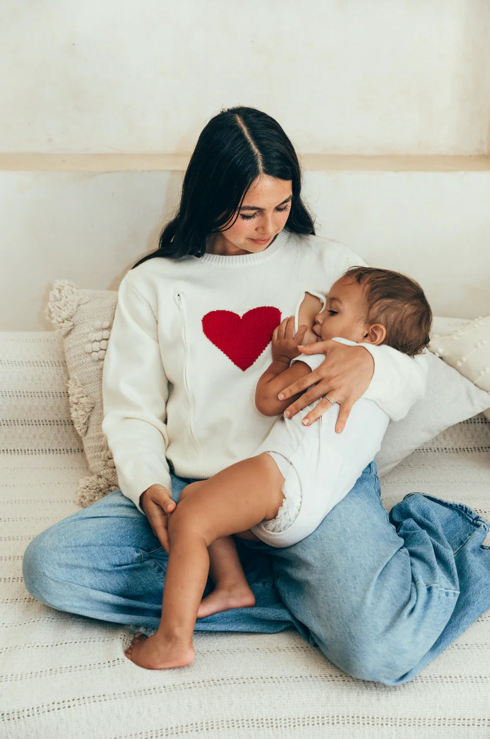 Nursing pull red hearts