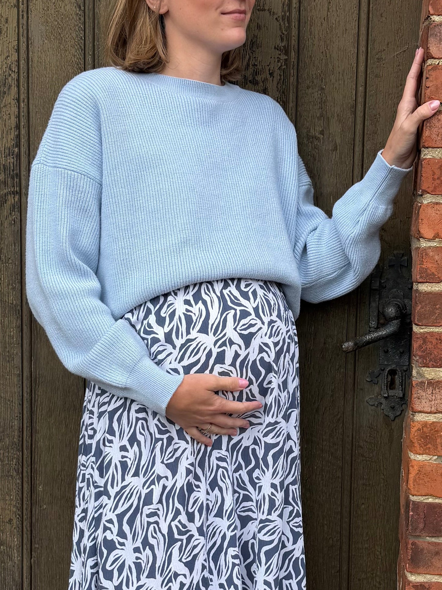 Knit cropped blue