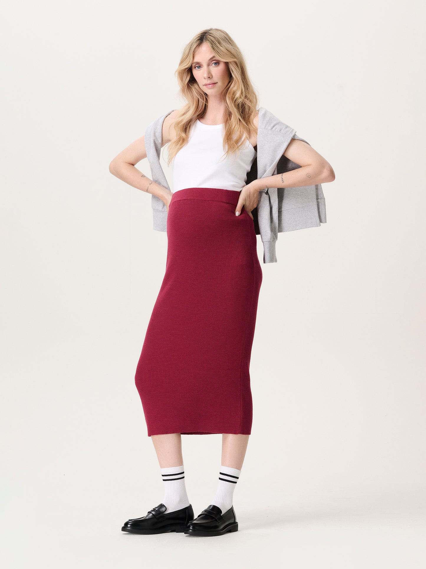 Skirt OTB midi tibetan red