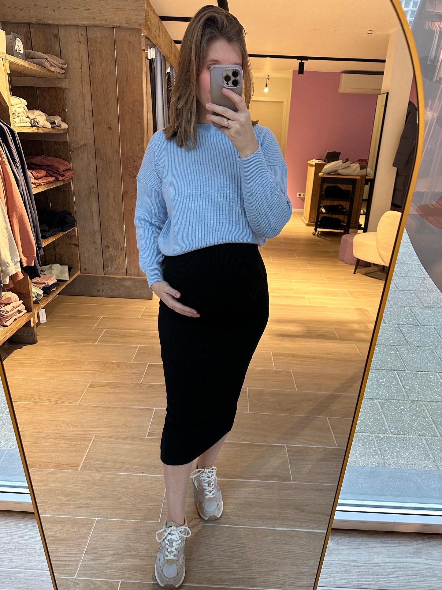 Knit cropped blue