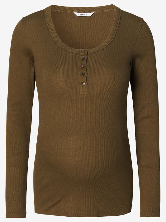 Odense nursing top dark olive