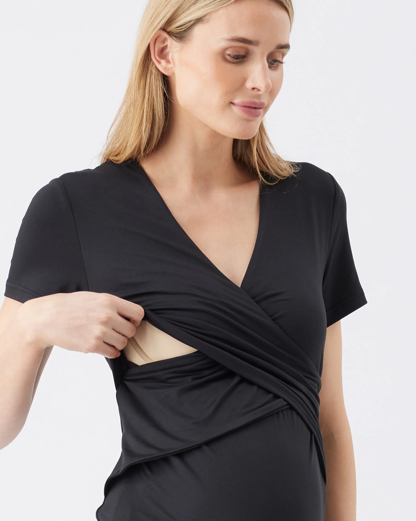 Luxe knit nursing black