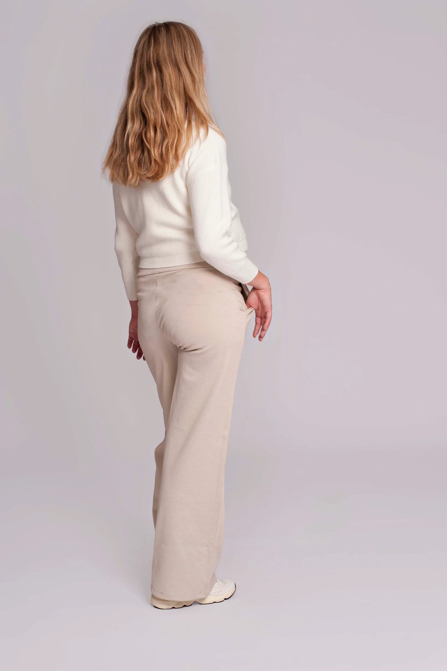 Pants wide leg clay
