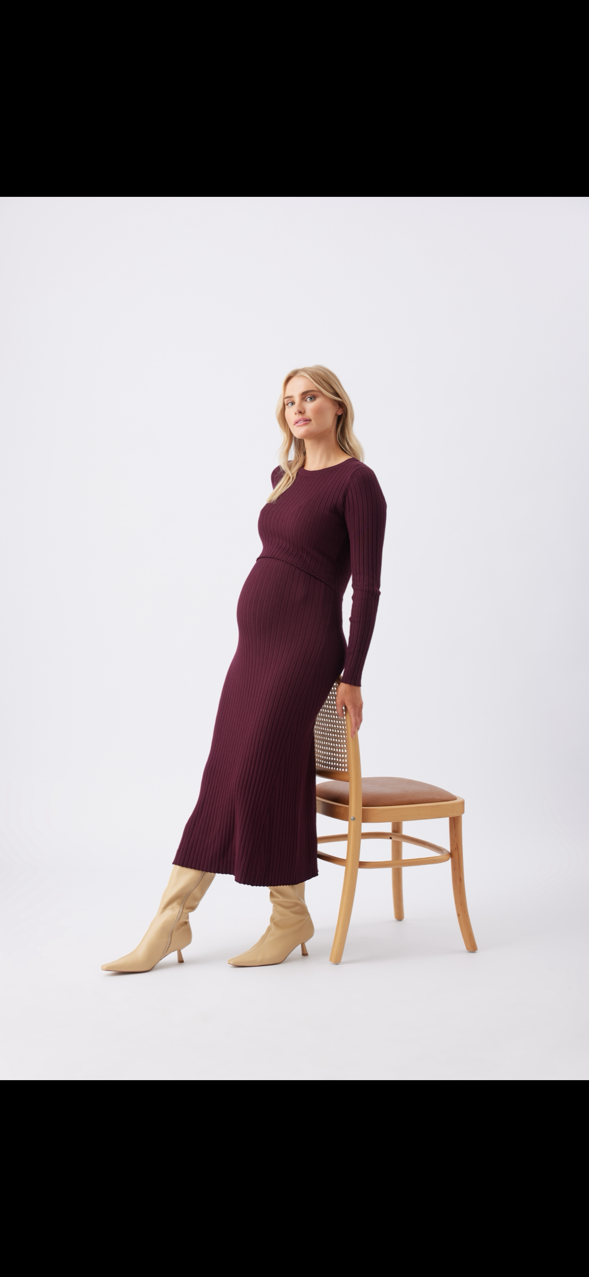 Eden knit dress maroon