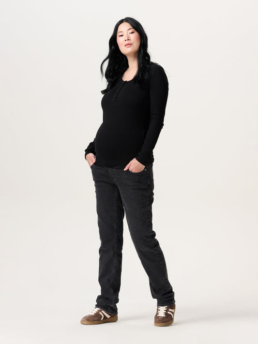 Jeans straight leg dark wash