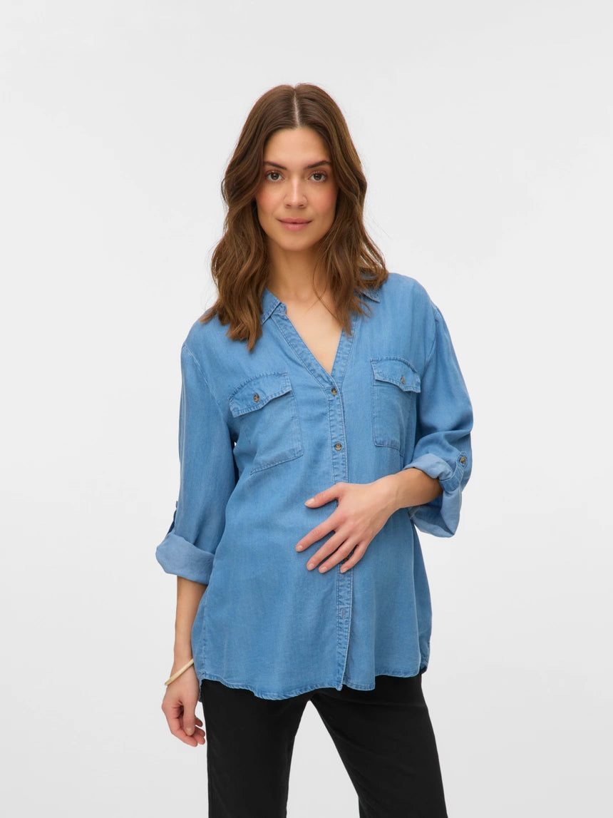 Bree loose shirt blue denim