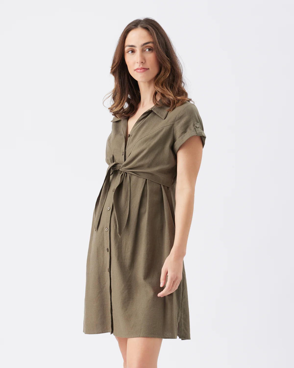 Colette linnen dress olive
