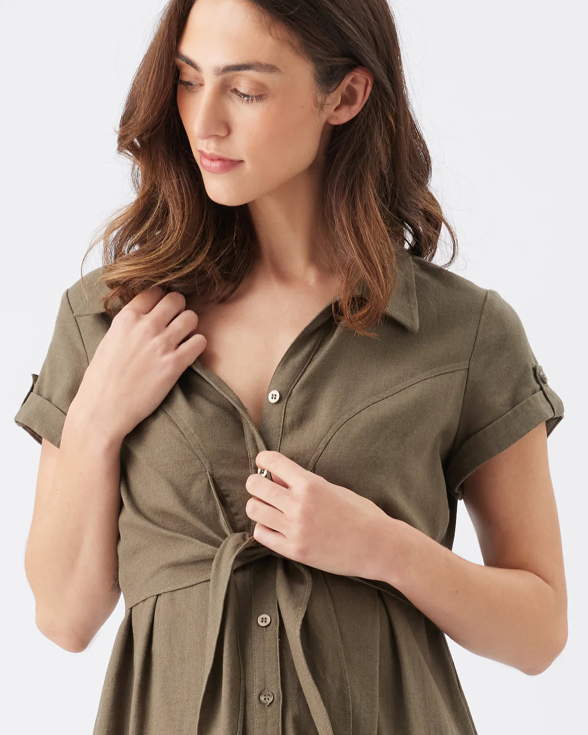 Colette linnen dress olive