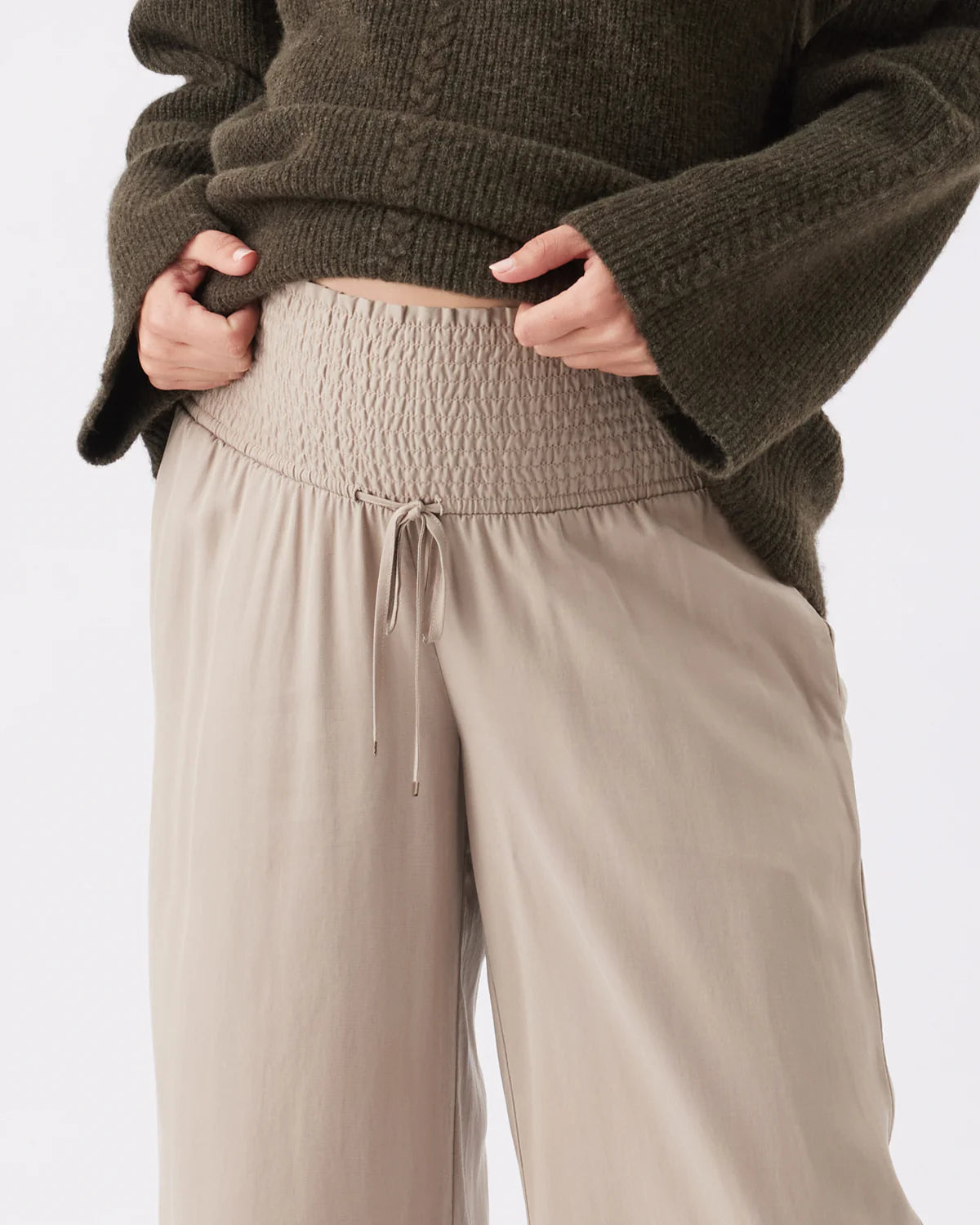 Wide leg tencell pants